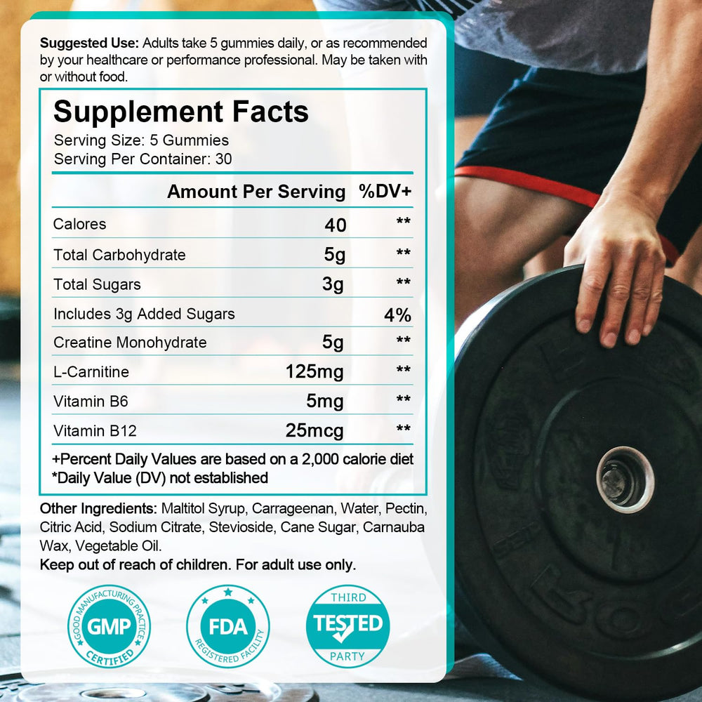 Gummies beside the bottle highlighting packaging