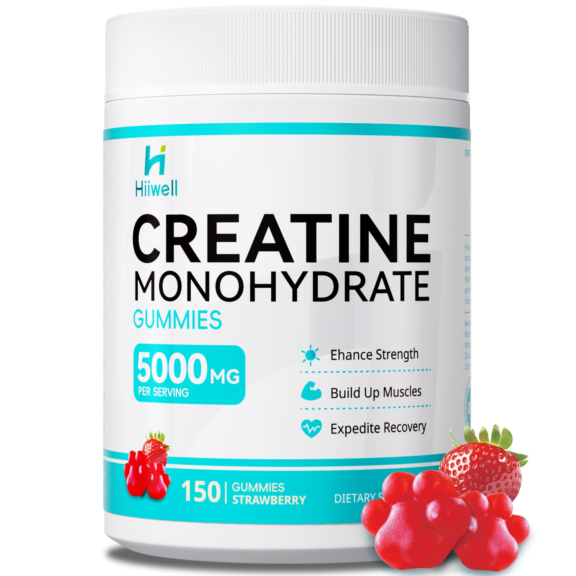 Front view of Creatine Monohydrate Gummies bottle