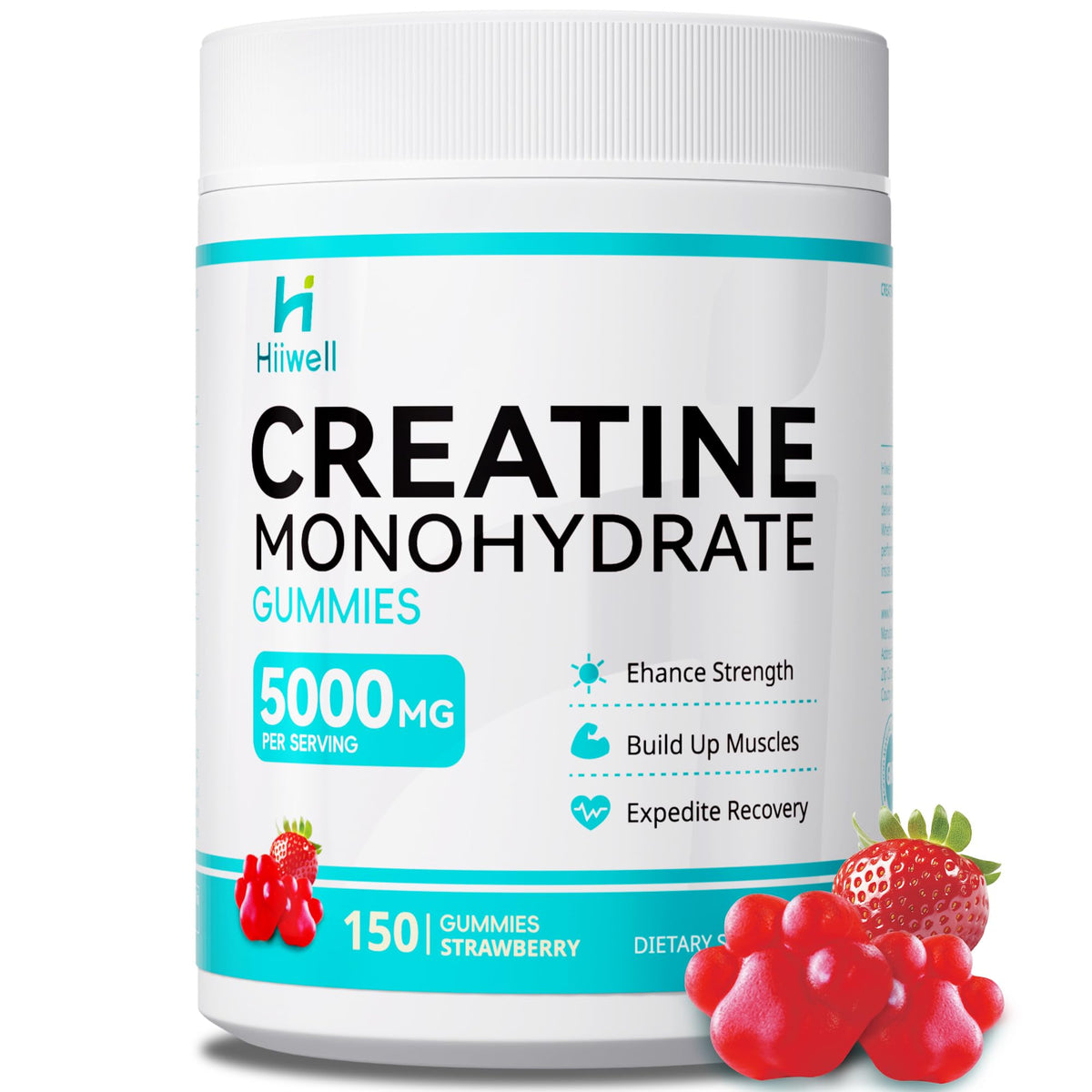 Front view of Creatine Monohydrate Gummies bottle