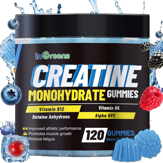 Front view of Creatine Monohydrate Gummies 6g bottle