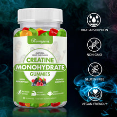Open bottle with gummies spilling on surface