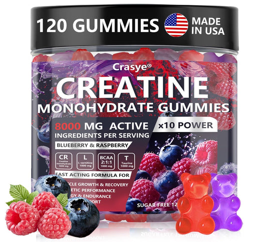 Creatine Monohydrate Gummies Complex berry-flavored bottle front