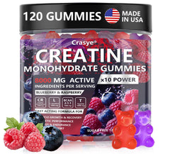 Creatine Monohydrate Gummies Complex berry-flavored bottle front