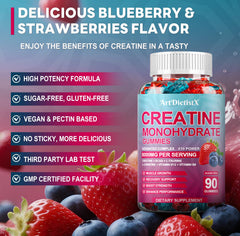 Blueberry-flavored Creatine Monohydrate Gummy close-up