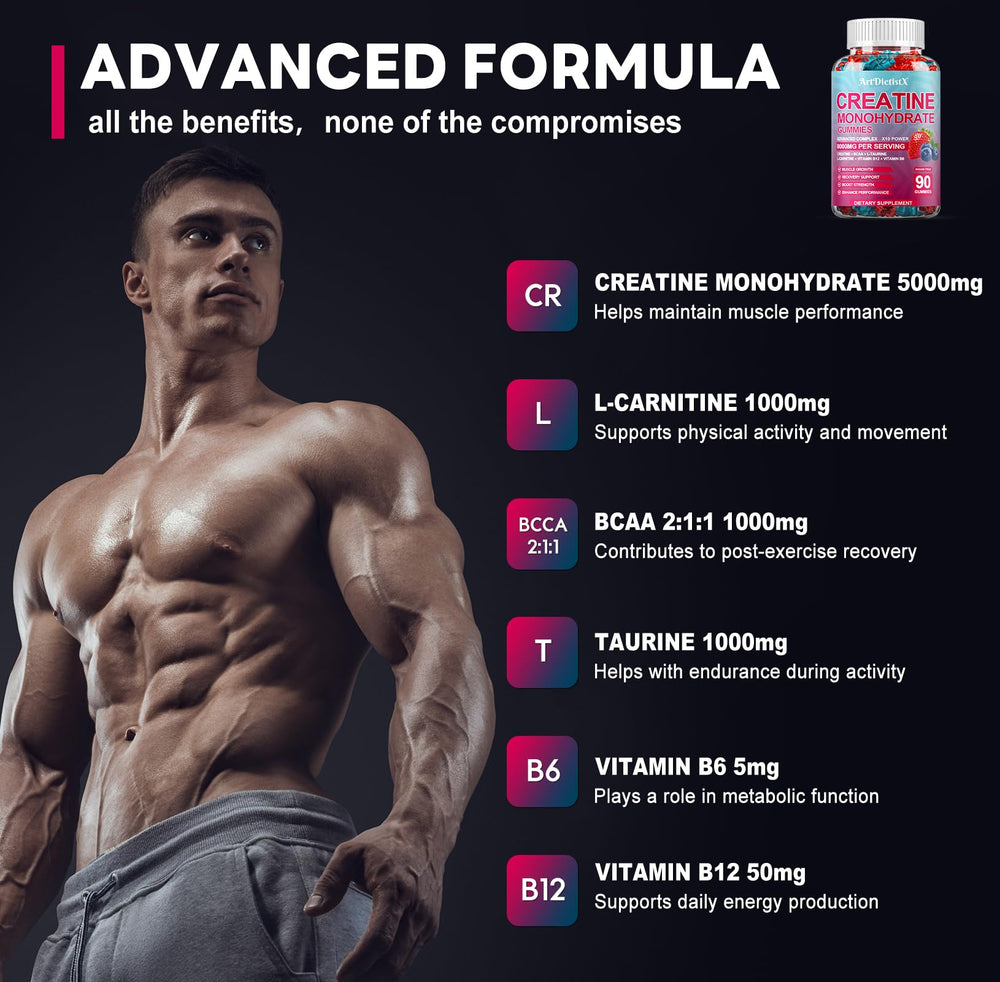 Gummies with fitness accessories (dumbbells) in the background