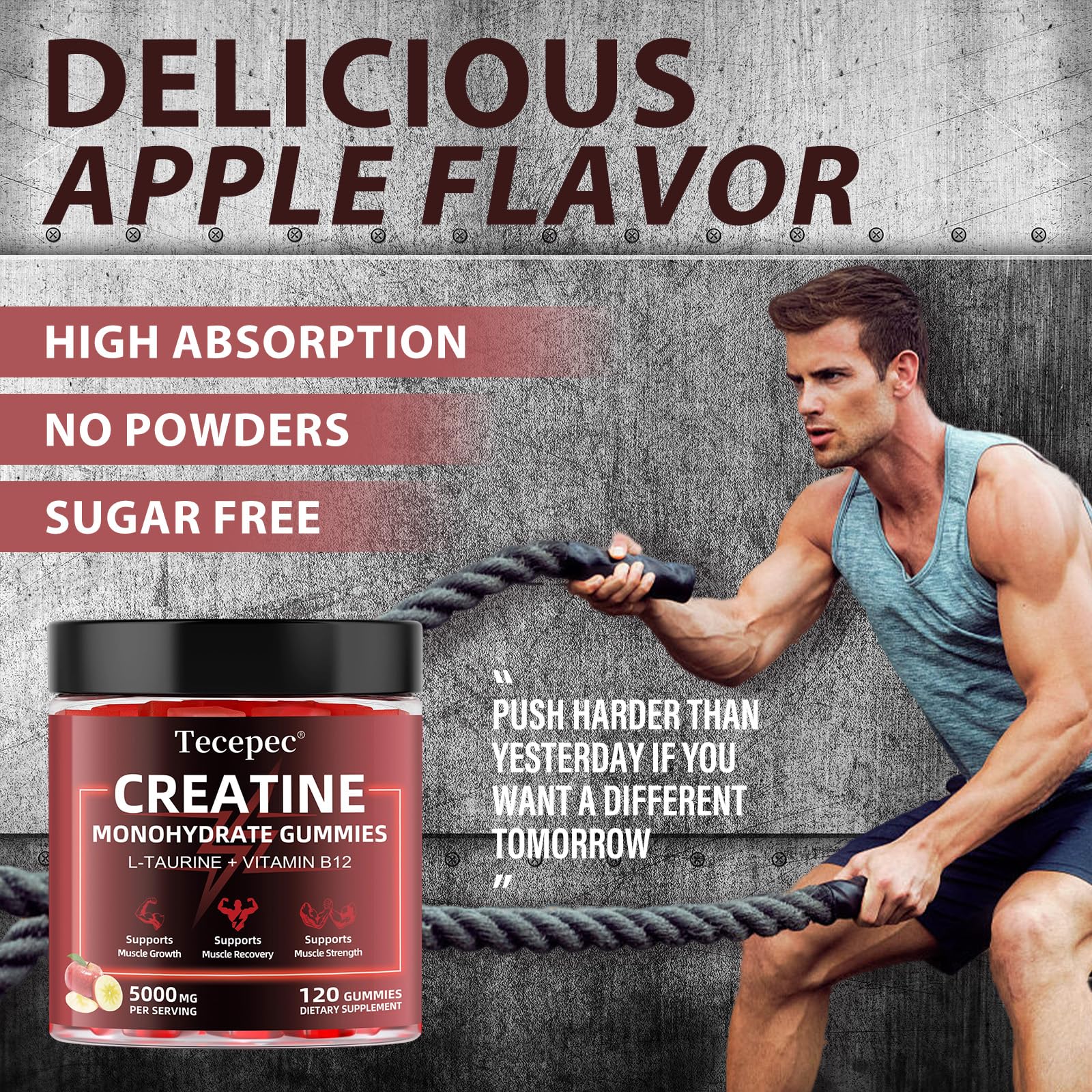 Vegan, gluten-free and sugar-free Creatine Monohydrate Gummies