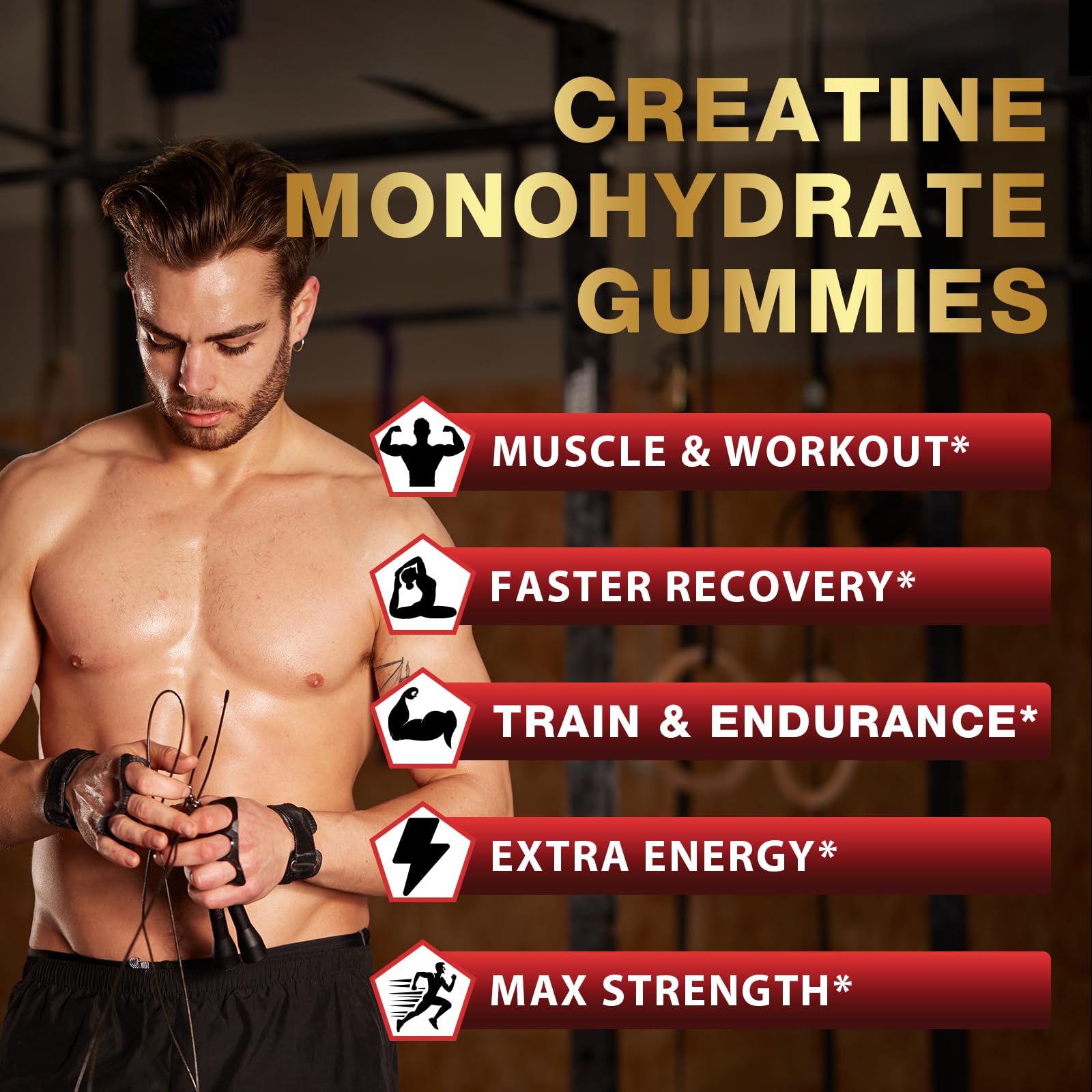 Nutrition facts panel for Creatine Monohydrate Gummies