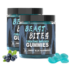 Beast Bites Creatine Monohydrate Gummies Blue Raspberry - front view