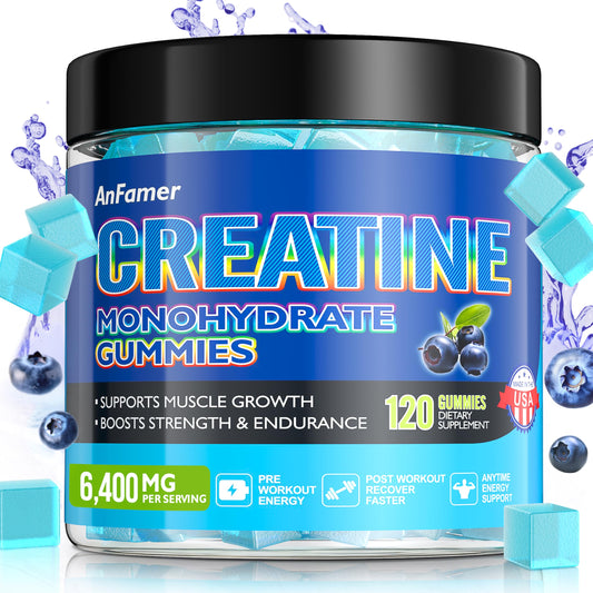 Creatine Monohydrate Gummies Blueberry 120-count bottle (hero image)
