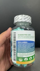 Back label showing nutrition facts on Creatine Monohydrate Gummies Blueberry 180-count