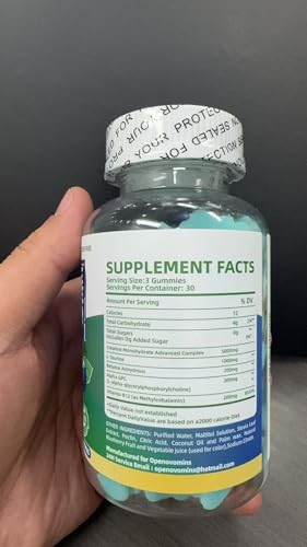 Ingredients and supplement facts panel for Creatine Monohydrate Gummies