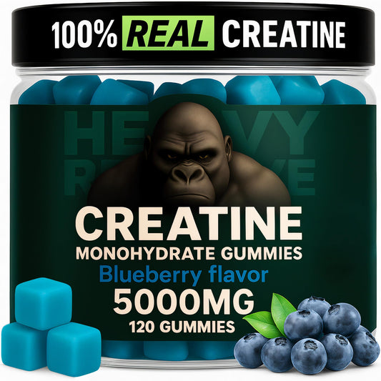 Blueberry Creatine Monohydrate Gummies bottle and gummies
