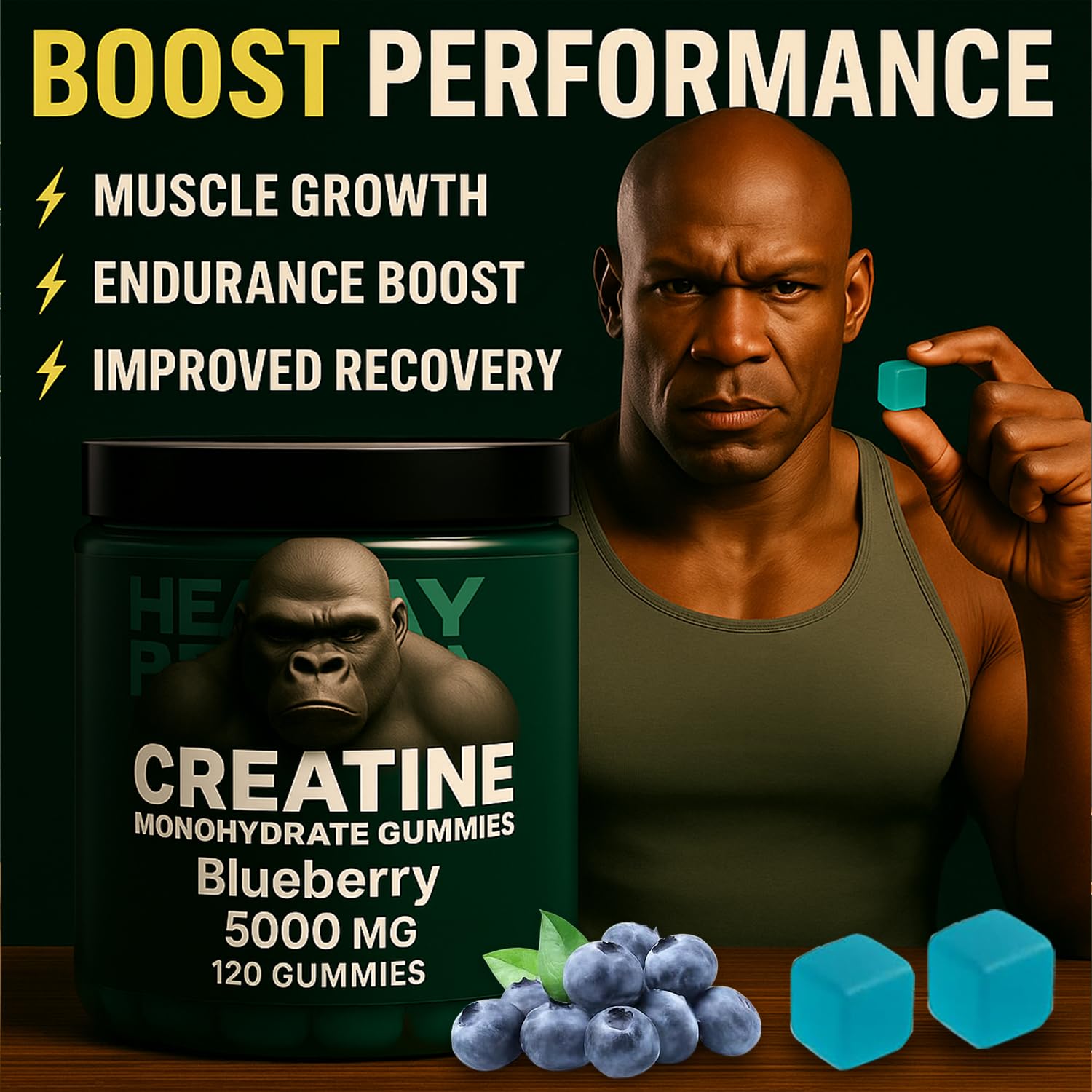 Gummies in a preworkout setup for gym use