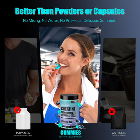 Creatine Monohydrate Gummies Blueberry bottle label