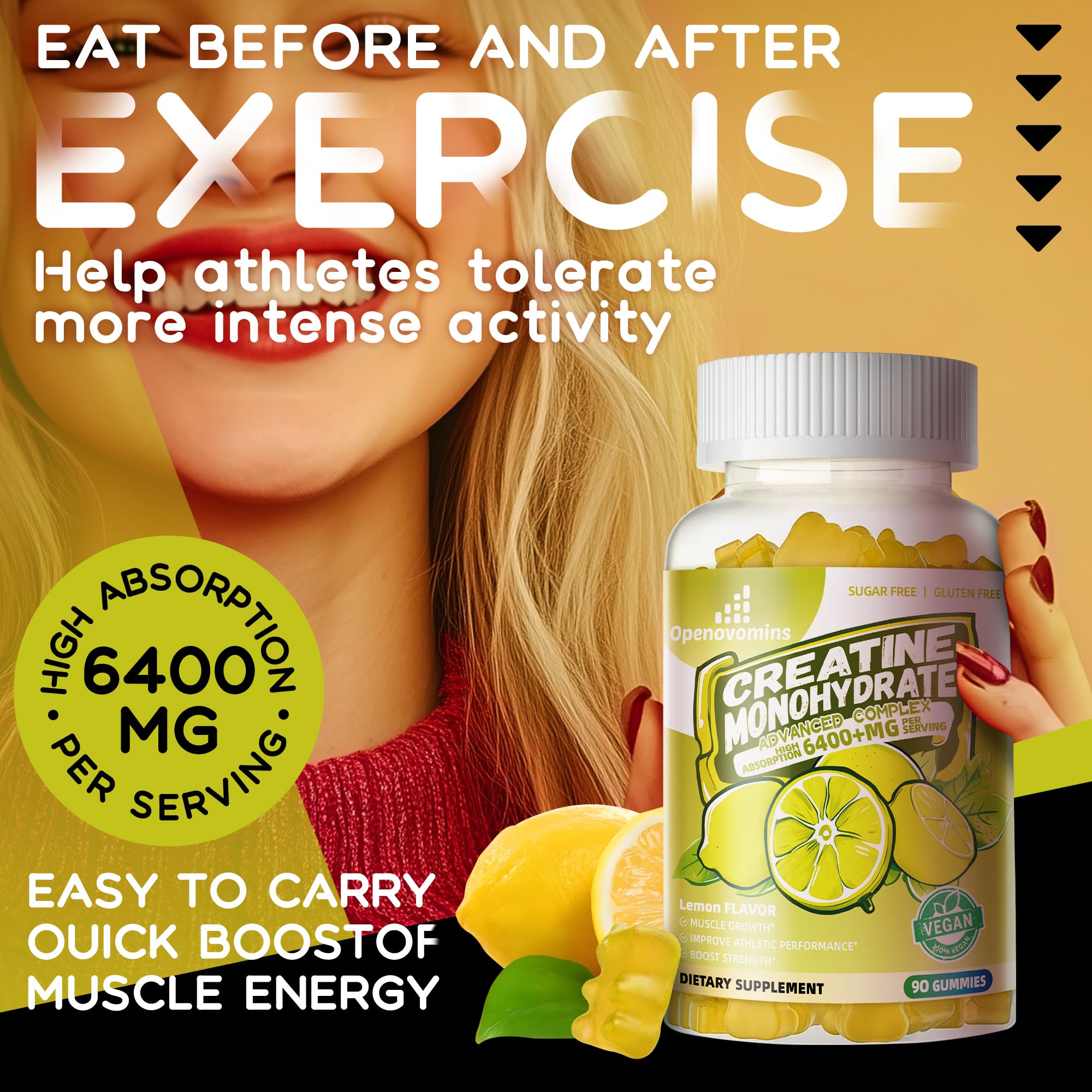Product packaging and outer box for Creatine Monohydrate Gummies Complex