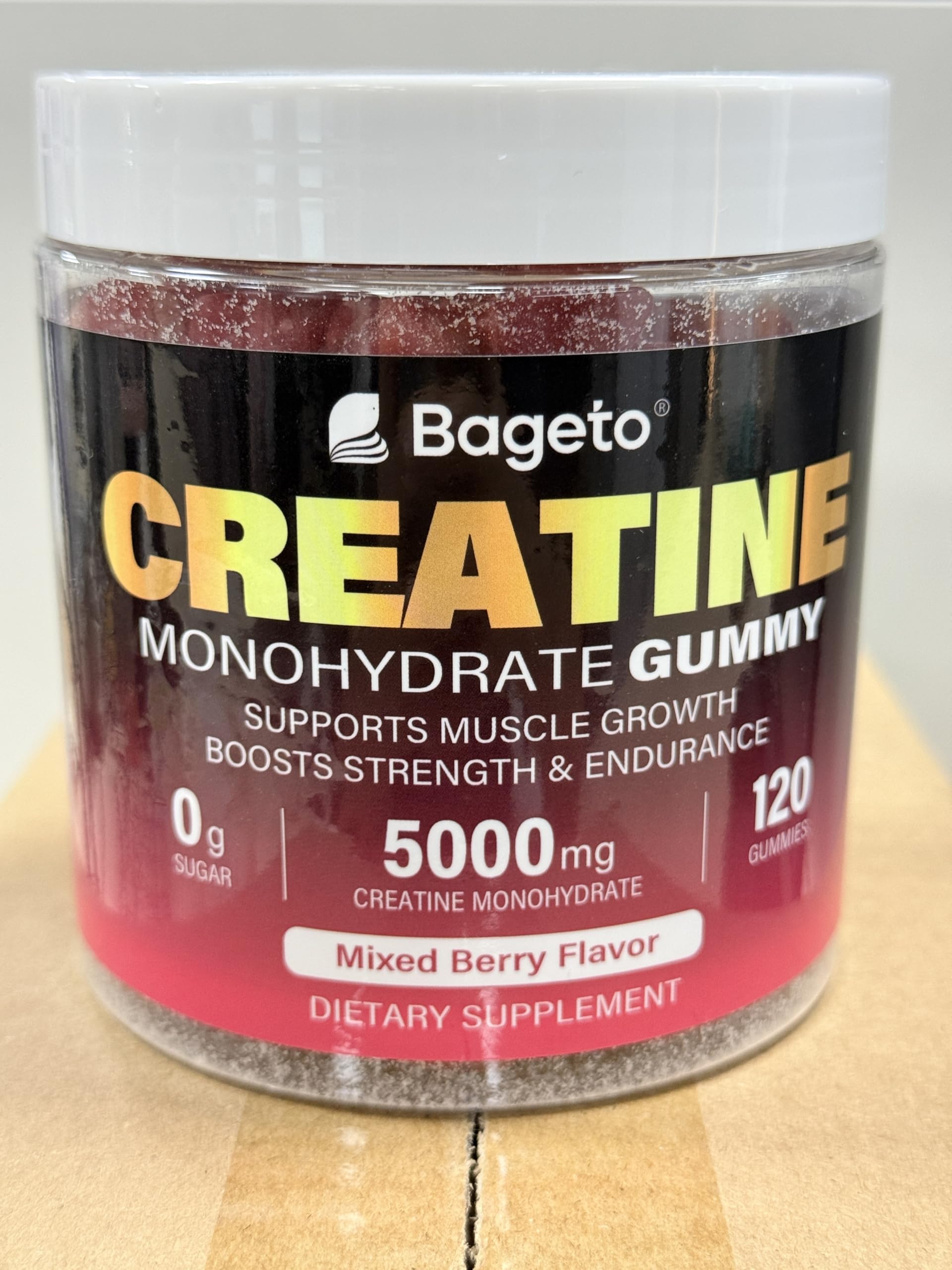 Ingredients and label details for Creatine Monohydrate Gummies