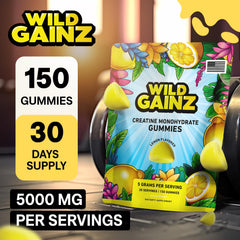 Nutrition facts panel for Creatine Monohydrate Gummies