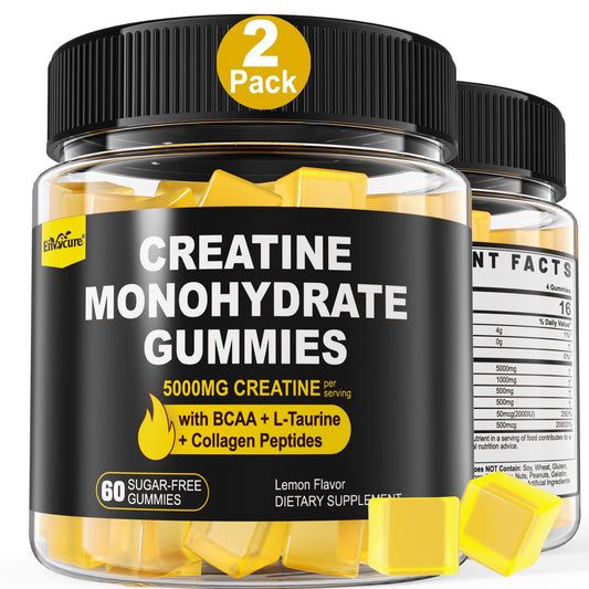 Creatine Monohydrate Gummies lemon flavor - front view