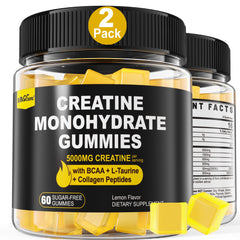 Creatine Monohydrate Gummies lemon flavor - front view