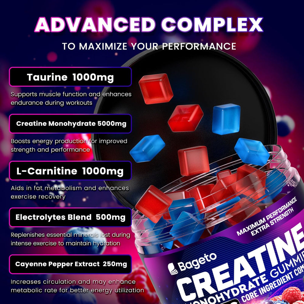 Nutrition facts for Creatine Monohydrate Gummies 8000mg