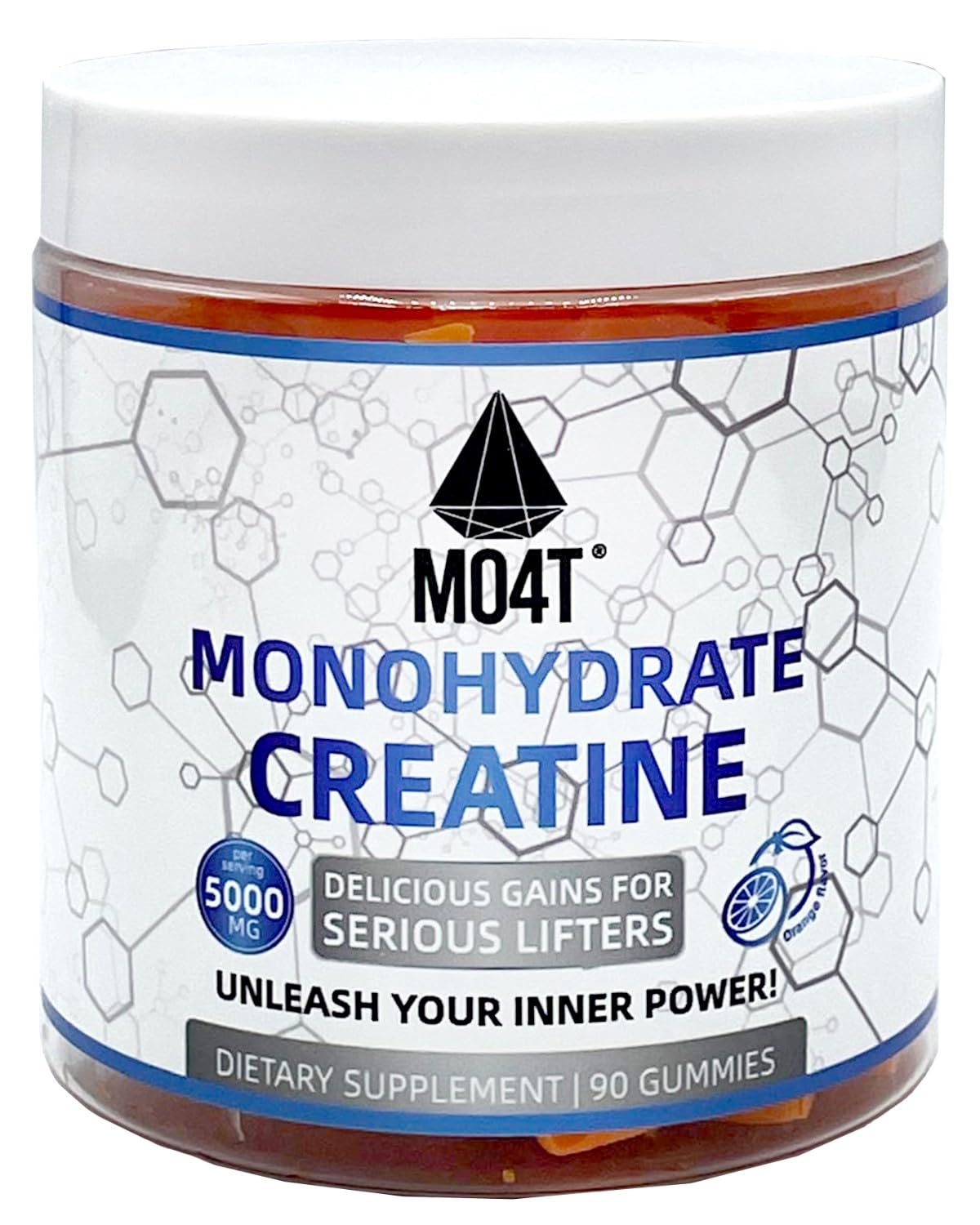 Creatine Monohydrate Gummies orange flavor bottle front