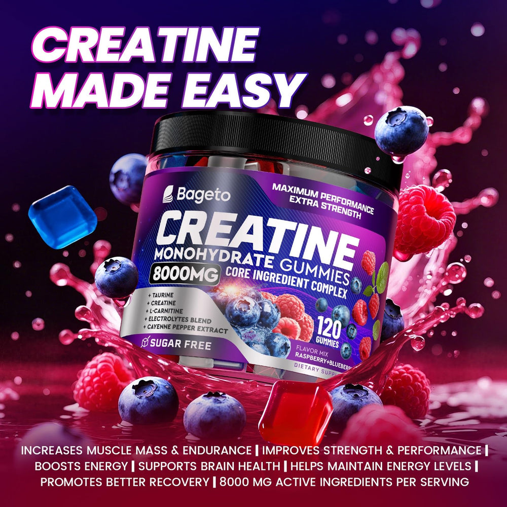 Product packaging side view of Creatine Monohydrate Gummies