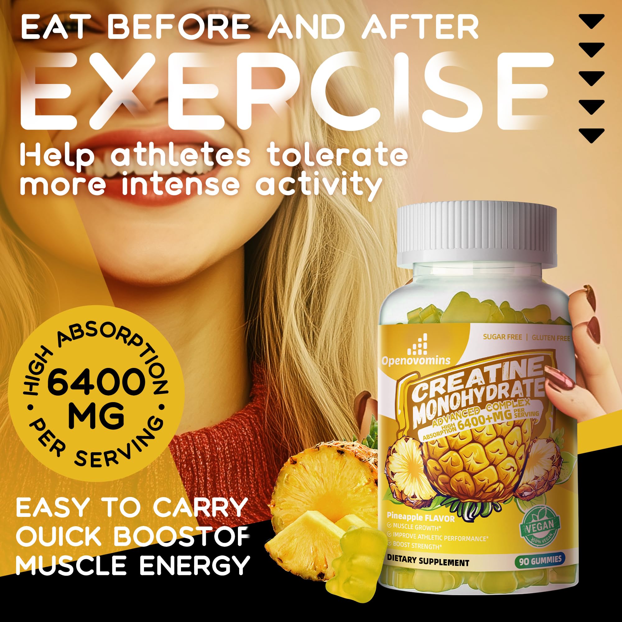 Pineapple-flavored gummies with fruit slice garnish