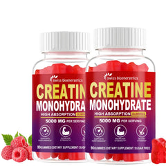 Raspberry Creatine Monohydrate Gummies bottle label