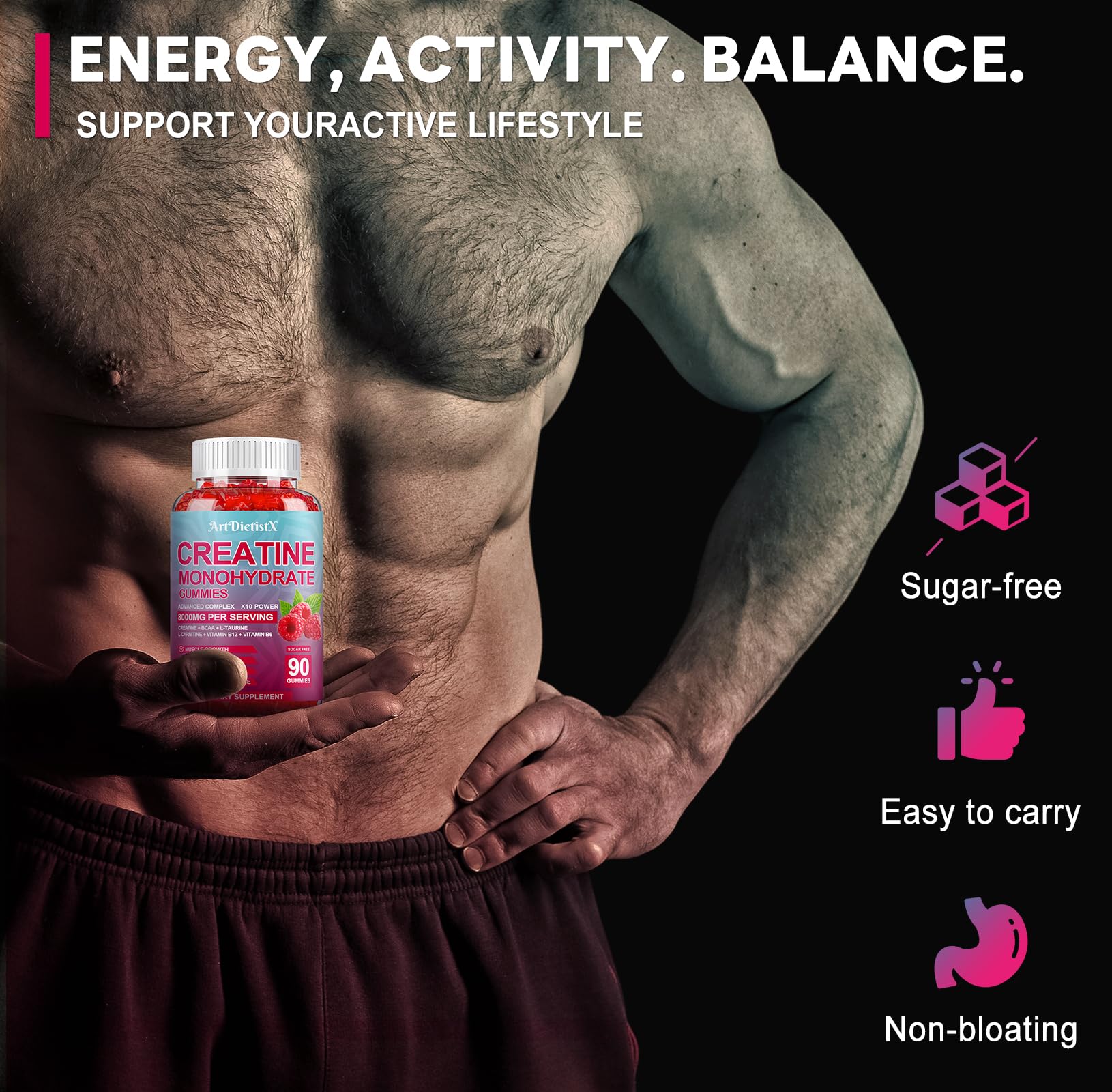 Nutrition panel of Creatine Monohydrate Gummies