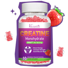 Creatine Monohydrate Gummies bottle with strawberry flavor
