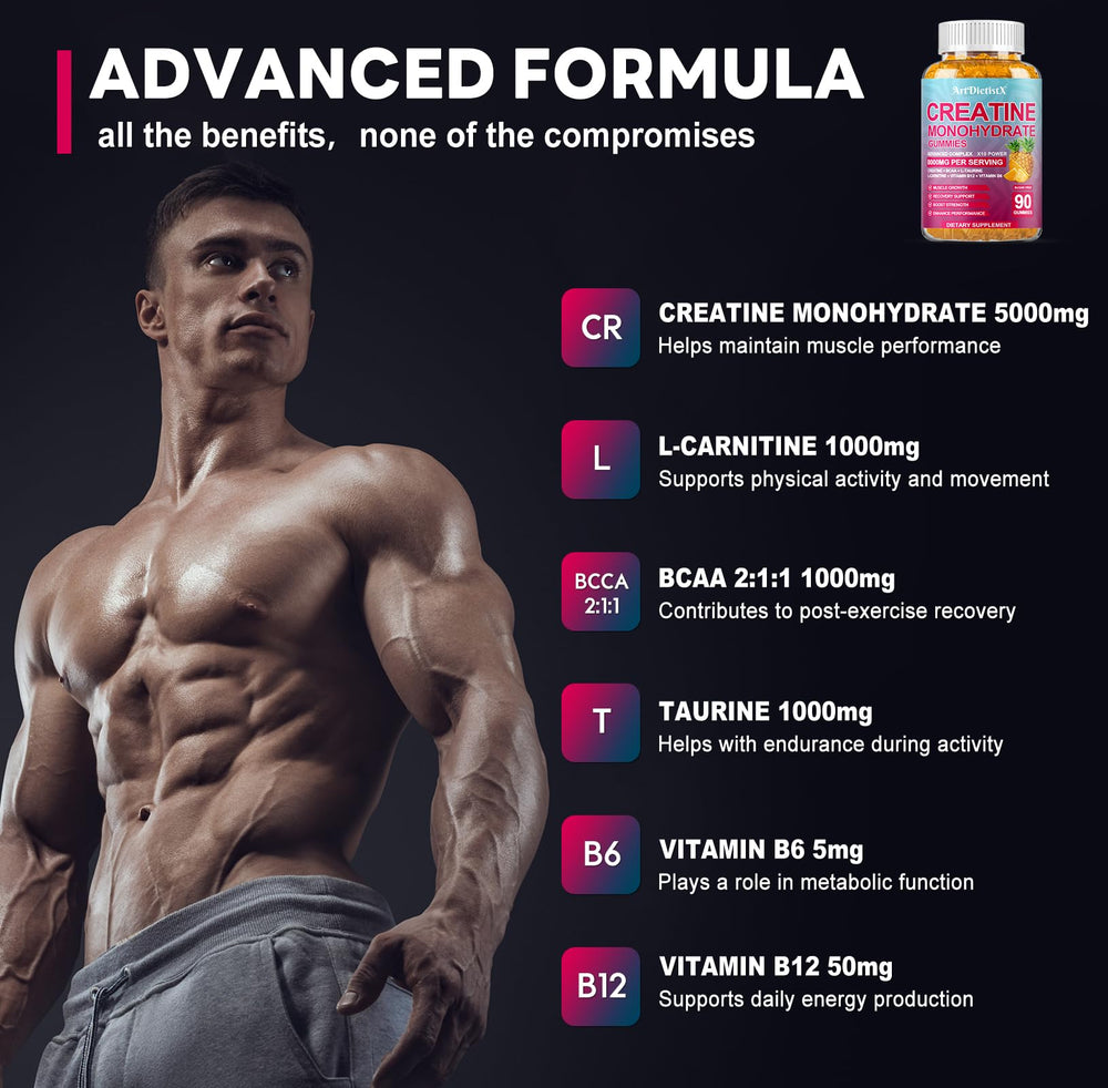 Vegan, sugar-free Creatine Monohydrate Gummies packaging