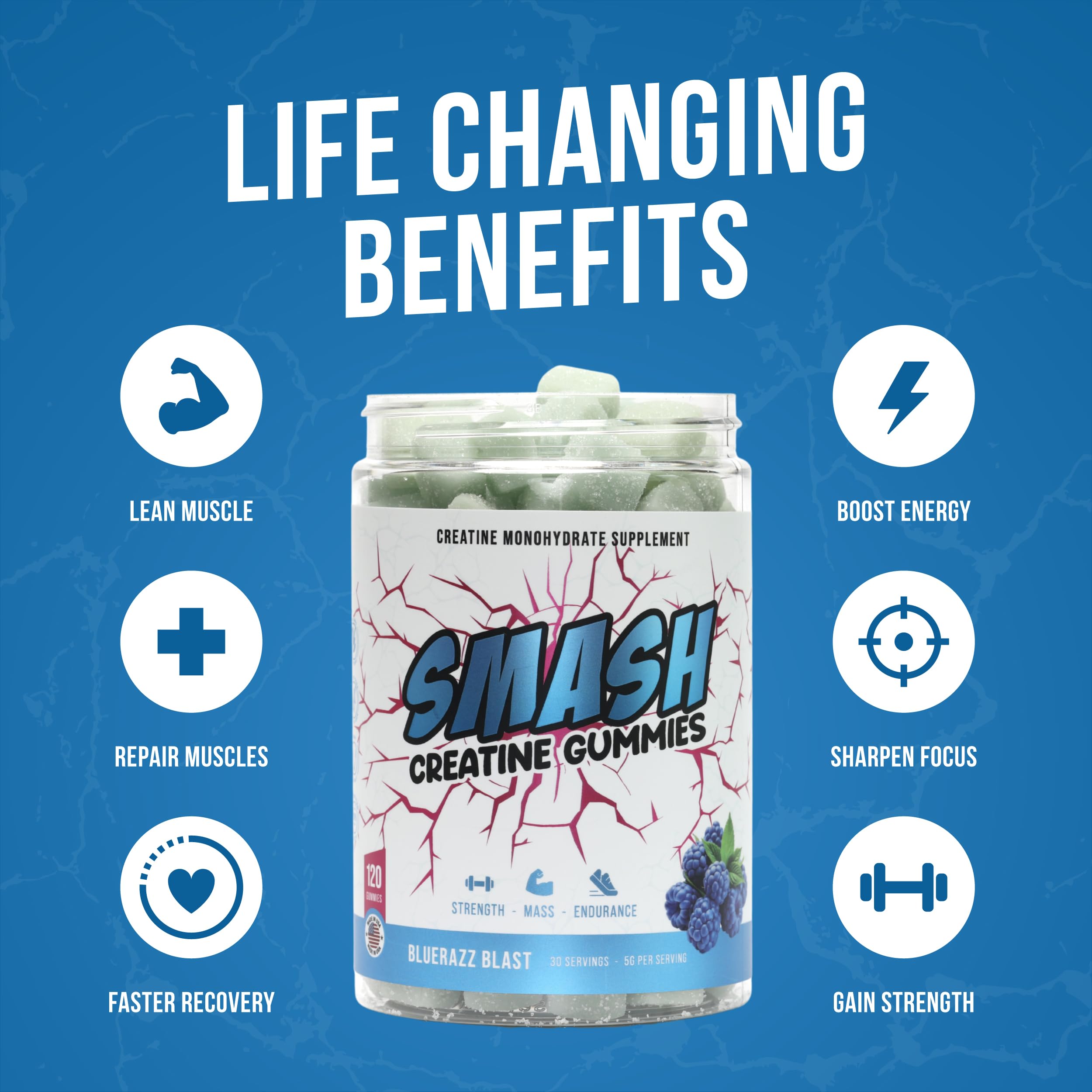 Strawberry flavor creatine monohydrate gummies