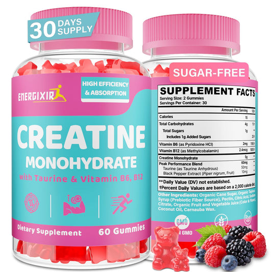 Front view of Creatine Monohydrate Gummies for Women bottle