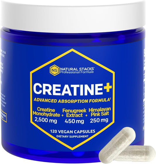 Bottle of Creatine Monohydrate pills – 120 capsules