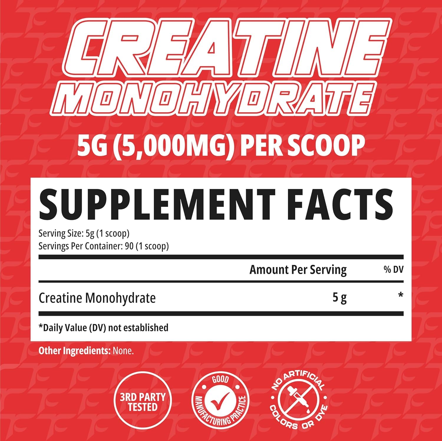 5g per serving unflavored creatine monohydrate powder