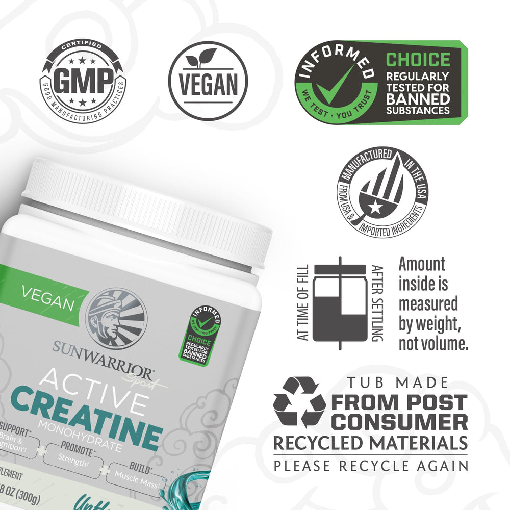 Nutrition facts panel for Creatine Monohydrate Powder