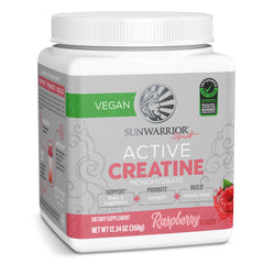 Front view of Creatine Monohydrate Raspberry powder container