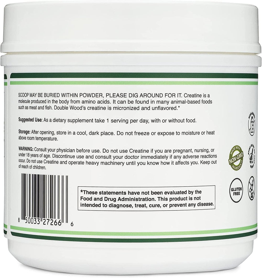 Product label highlighting no fillers and servings