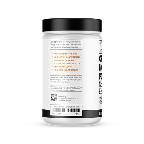 Unflavored creatine monohydrate powder 1000g in container