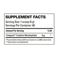 Vegan creatine monohydrate Creapure purity and quality