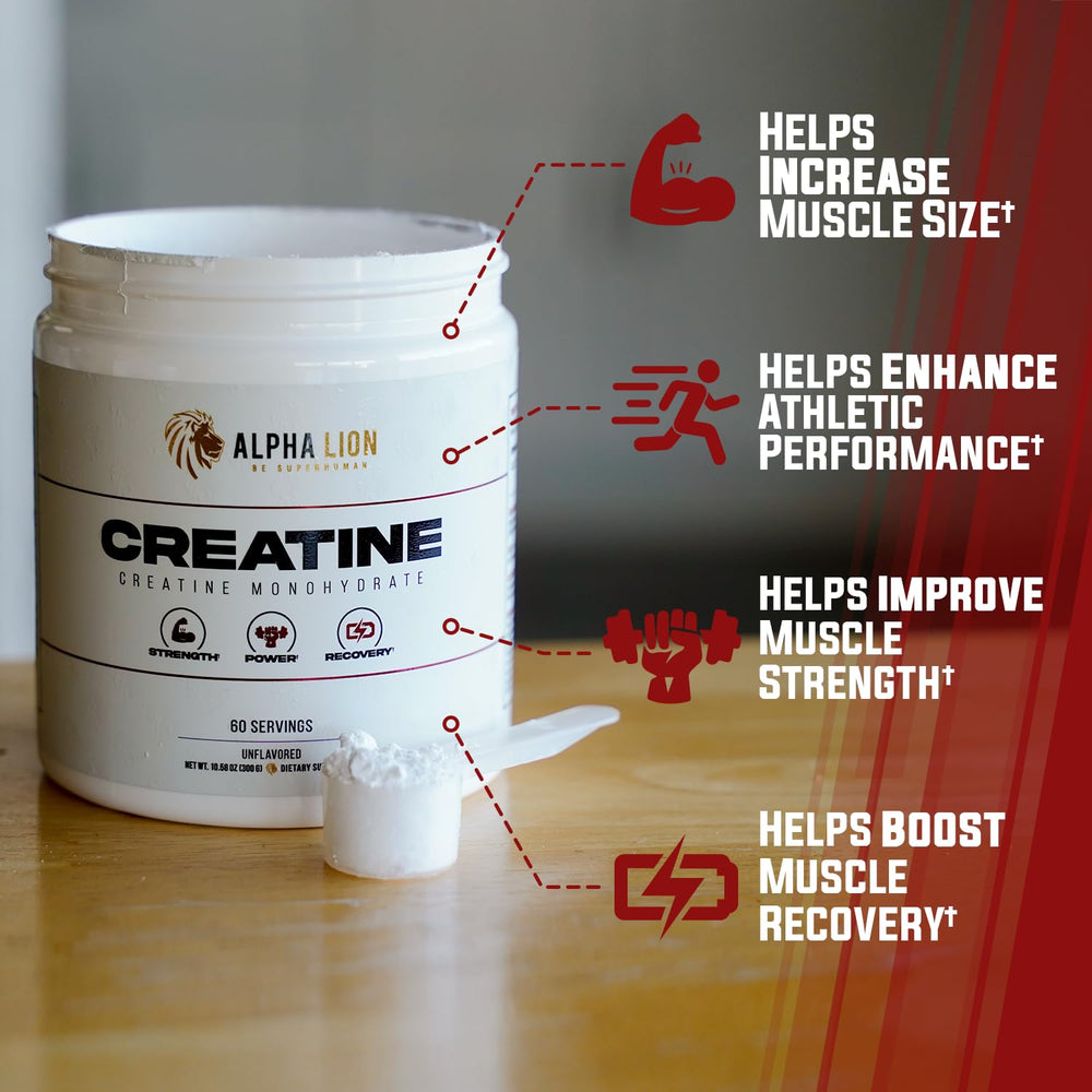 Graphic illustrating muscle strength and power supported by creatine
