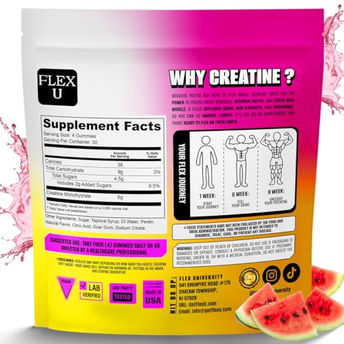 Creatine PreWorkout Gummies Watermelon - packaging - 120 count