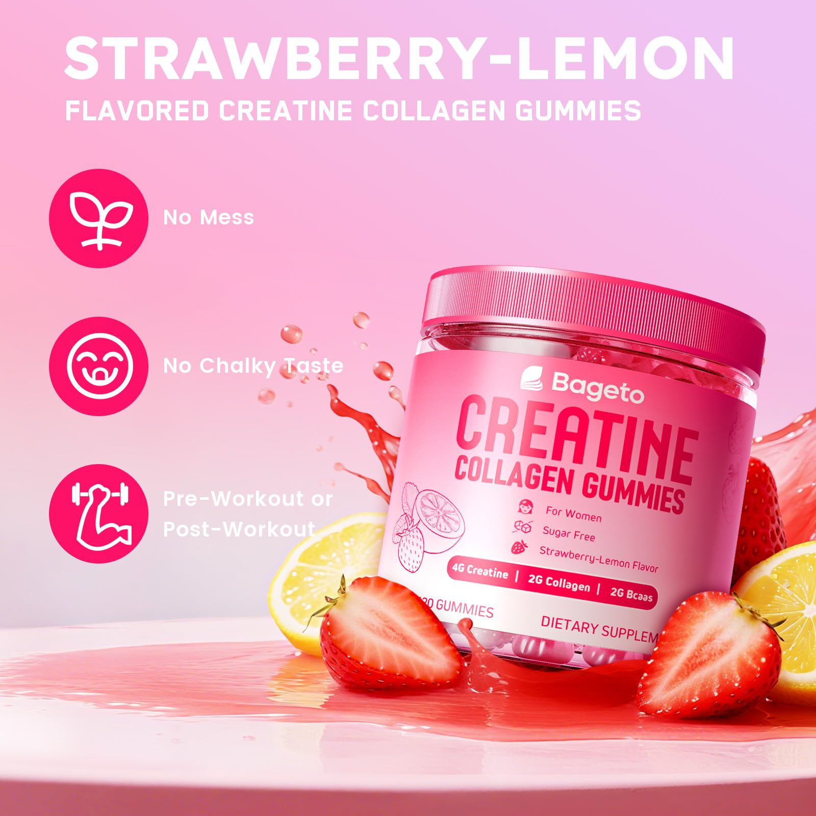 Ingredient highlights: Creatine Monohydrate, BCAAs, Collagen, Hyaluronic Acid