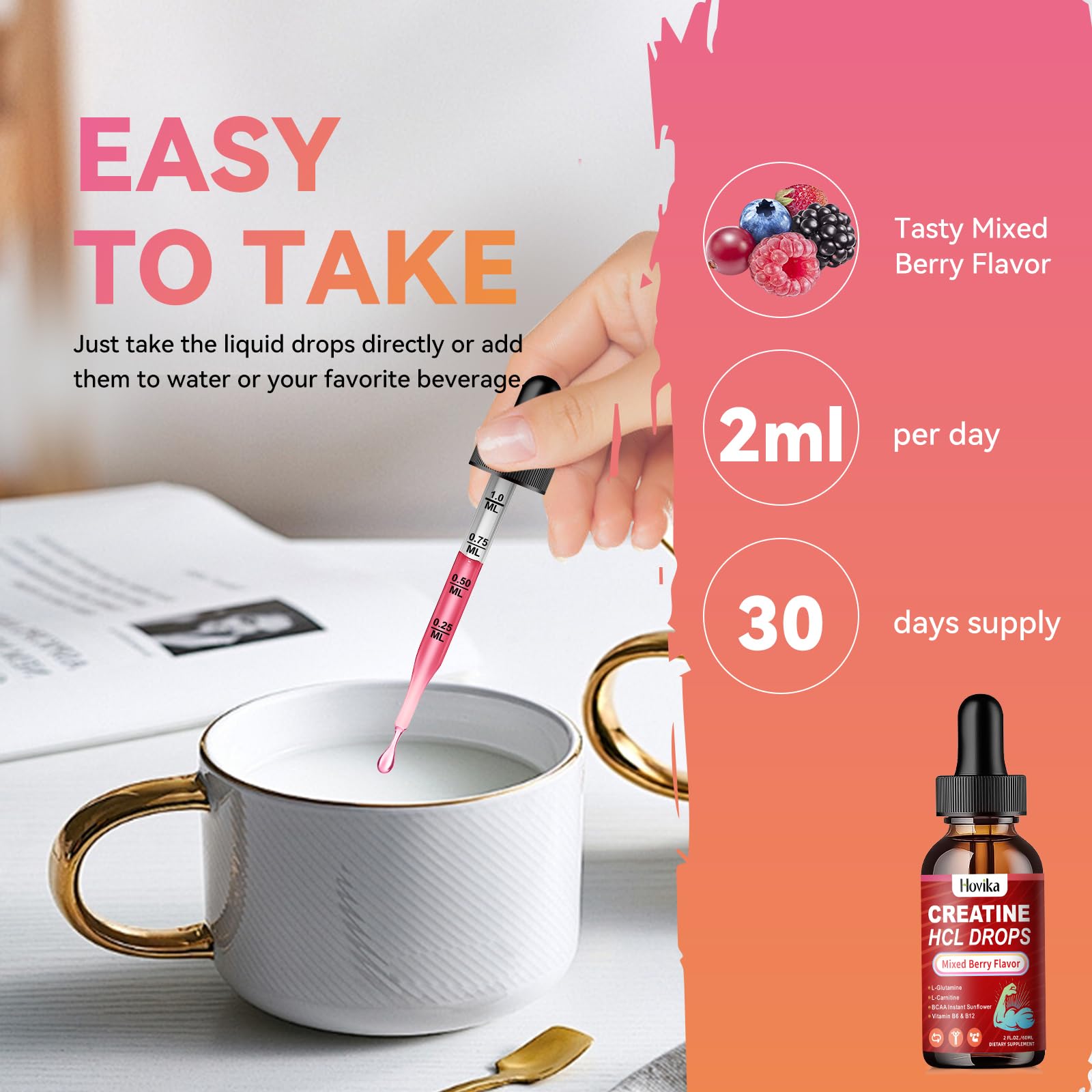 Packaging for Creatine HCL Liquid Drops 2 oz