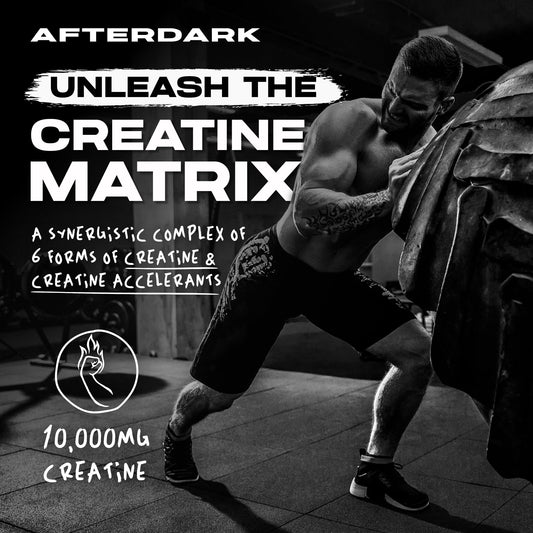 Front view of AfterDark Creation Creatine Monohydrate canister – Snow Cone