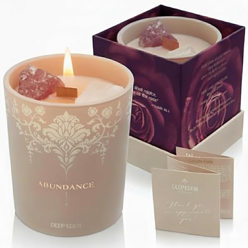 Front view of the embossed cream glass vessel housing the crystal candle.