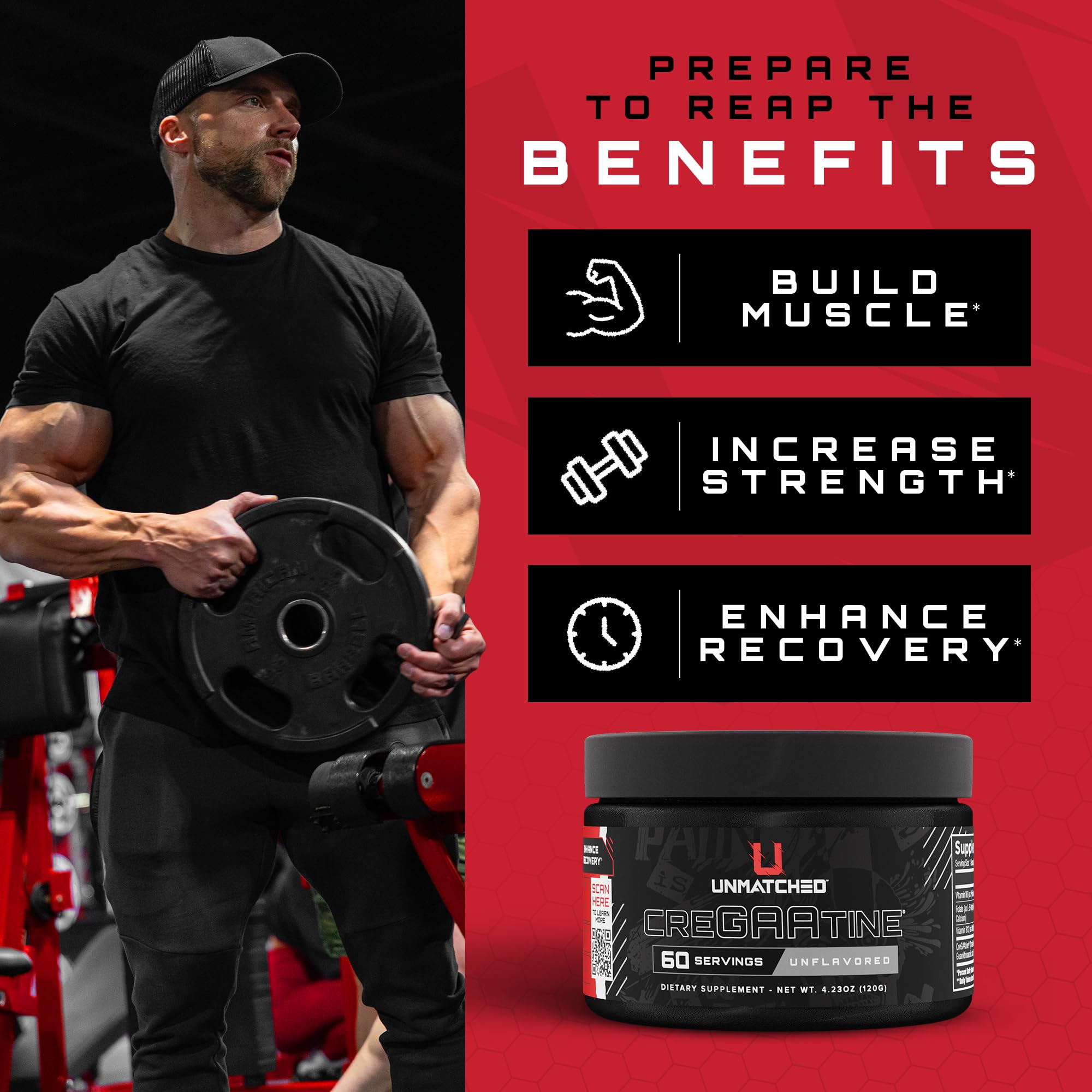 Illustration of enhanced brain and muscle performance from CreGAAtine