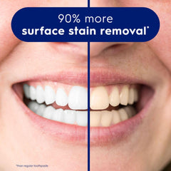 Crest 3D White Advanced Whitening toothpaste tube packaging