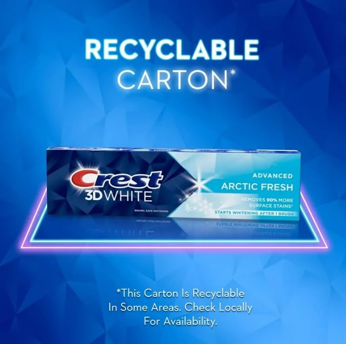 Two Crest 3D White Advanced Whitening Arctic Fresh tubes in a 2-pack box