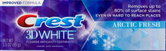 Crest 3D White Arctic Fresh toothpaste tube – back label